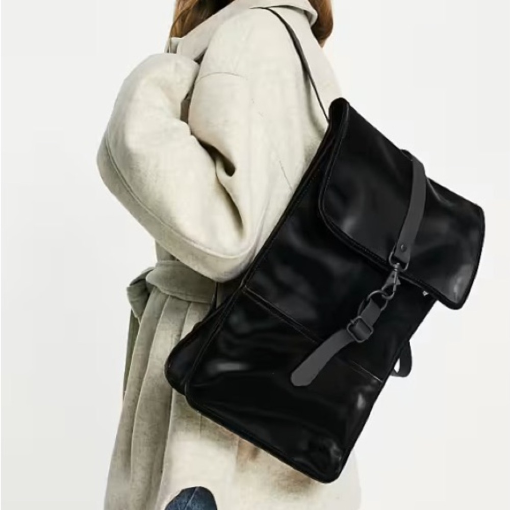 Rains Mini Velvet Black Laptop Backpack